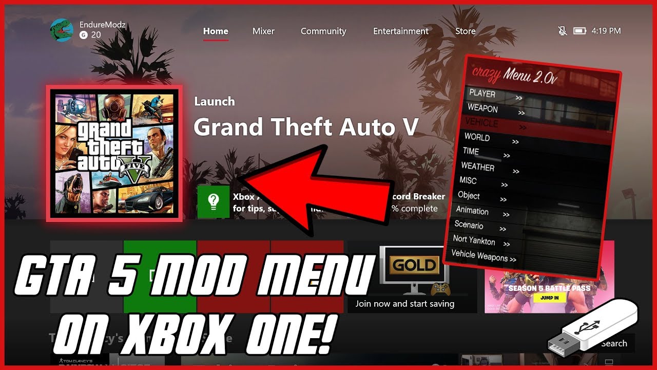 xbox mod menu gta